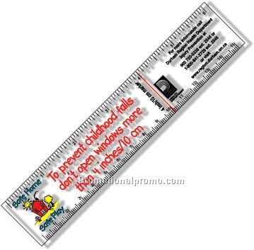 .030 Clear Plastic 6" Ruler with square corners
