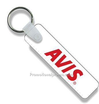 .030 White Plastic Key Tags with compressed lamination both sides / rectangle