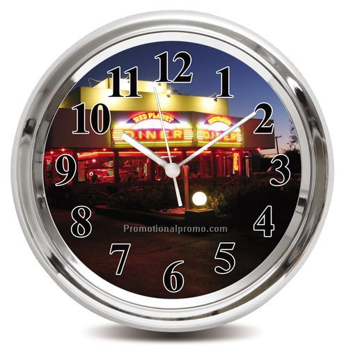 10" Sterling Metal Wall Clock
