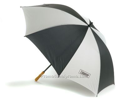 2-Tone Lightweight Umbrella - Black/Silver/Unprint