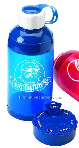 21oz STRAIGHT WATER BOTTLE WITH PILL BOX