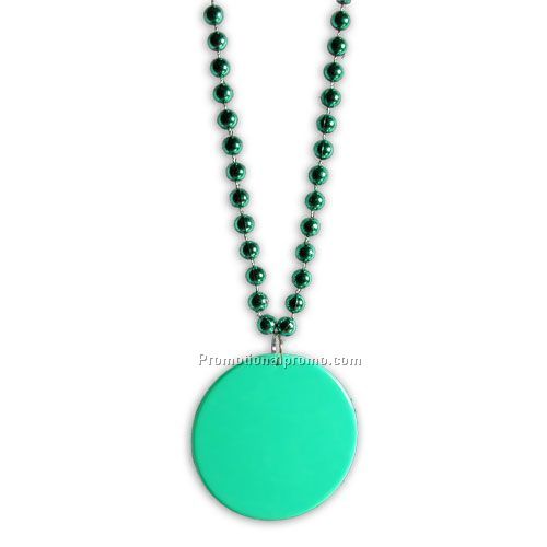 33" Green Medallion Beads