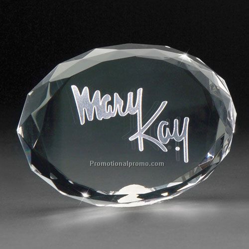 3D Crystal Oval Paperweight