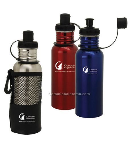 650ml Stainless Steel Sports Bottle-Silver/Blue/Red