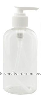 8oz Clear Boston Round Pump Bottle