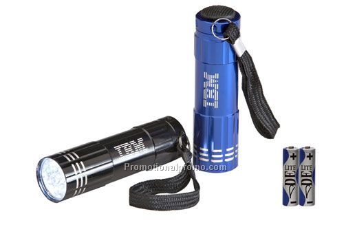 9 Led Flashlight - Black/Blue