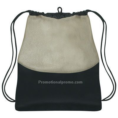 AIR MESH TOP WITH MICROFIBER BOTTOM DRAWSTRING PACK-Silk-Screen