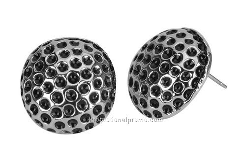 Antiqued golf ball earring