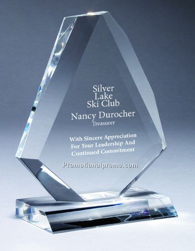 Beveled Diamond Clear Award with Laser Imprint