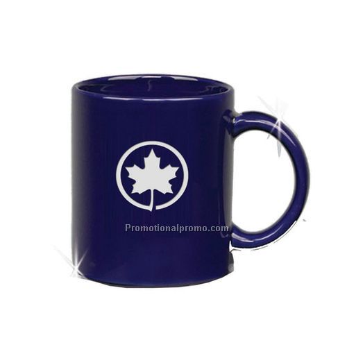Blue C-Handle mug with Deep etch