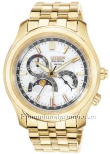 CALIBRE 8651 - Men's Eco-Drive Bracelet White Dial - Gold Tone