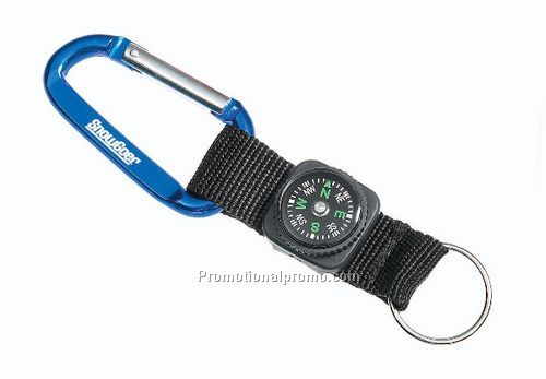 Carabiner with Key Ring - Blue
