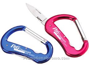 Carabiner with pocket knife