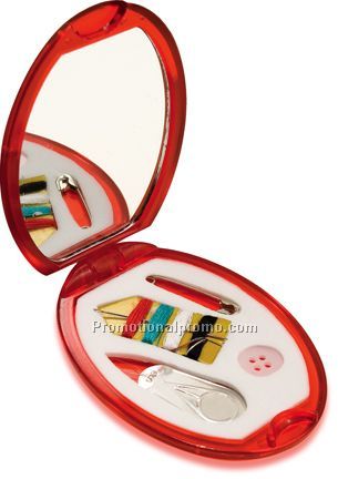 Compact Mirror w/ Sewing Kit