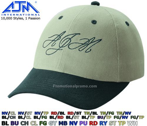 Contour Style. Heavyweight Brushed Cotton Drill, 6 Panel Caps