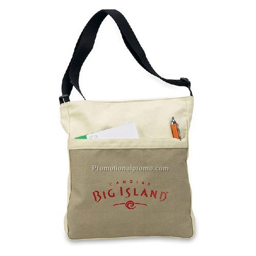 Cotton Canvas Two Tone Messenger Tote