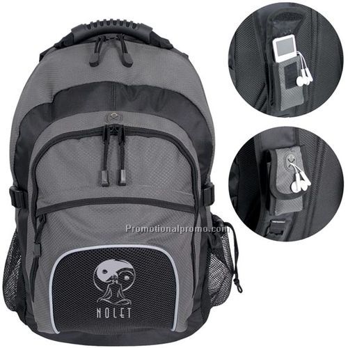 DELUXE KNAPSACK WITH MP3 PLAYER POCKET
