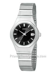 EXPANSION BAND - Ladies' Eco-Drive Expansion Band Black Dial - Silver Tone