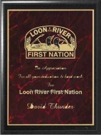 FINISHED WOOD PLAQUE WITH DESIGNER BRASS PLATE - 7