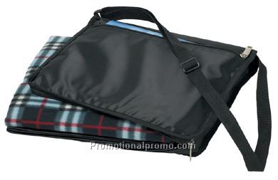 Fleece Blanket with Case - Black/Printed
