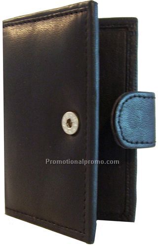 ID Holder with FLAP / I.D. Section / Lambskin Napa / Black