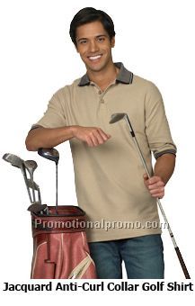 Jacquard Anti-Curl Collar Golf Shirt
