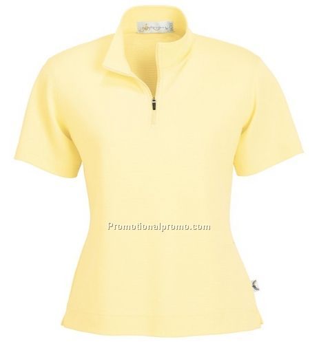 LADIES37408CROSS RIDGE JACQUARD SHORT SLEEVE HALF-ZIP MOCK NECK