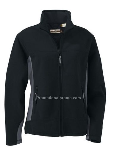 LADIES37408FLEECE BONDED TO BRUSHED MESH FULL-ZIP JACKET