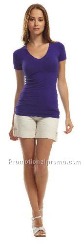 Ladies Deep V Bamboo Stretch T-Shirt