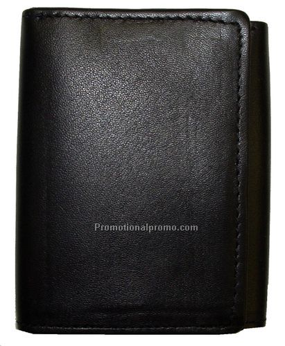 Men's Tri-Fold Wallet / Lambskin Napa / Black ** value priced *