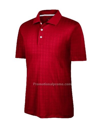 Men37491 Climacool Plaid Texture Polo - University Red