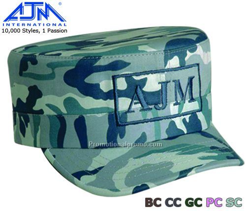 Military Camouflage Style. Cotton Twill, 2 Panel Caps