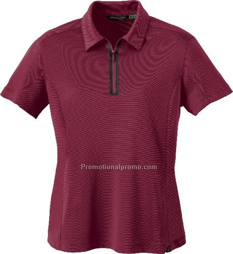 NEW LADIES37408RECYCLED POLYESTER/BAMBOO CHARCOAL 2-TONE JACQUARD TOP