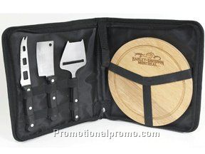 Portable 3 pcs cheese knife & board set