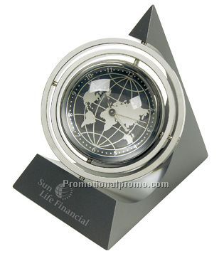 Pyramid gyro spinning clock