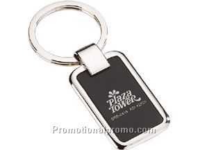 Rectangular chrome & black key holder