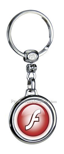 Round Die Cast Metal Domed Key Tag