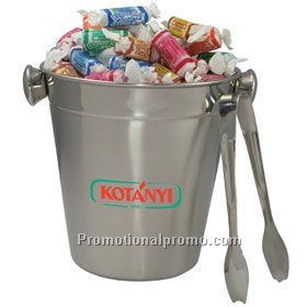 STAINLESS ICE BUCKET WITH TONGS