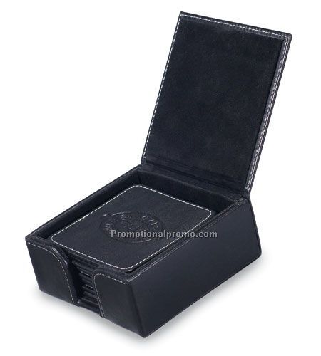 Set of Eight Vinyl Square Coasters