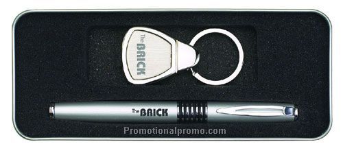 Single Satin Silver Metal Box - Pen/Keychain