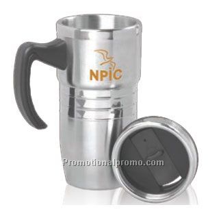 Stainless Travel Mug - Pewter Emblem Decoration