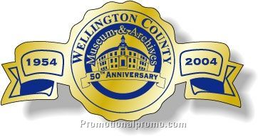 Stock Shape Brite Gold Foil Paper Roll Labels - Anniversary Banner