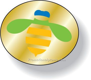 Stock Shape Brite Gold Foil Paper Roll Labels - Oval