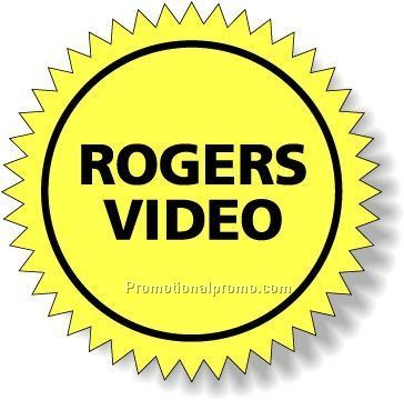 Stock Shape Fluorescent Chartreuse Roll Labels - Seal with serrated edge