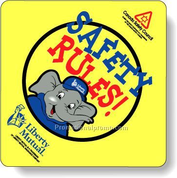 Stock Shape Fluorescent Chartreuse Roll Labels - Square with round corners