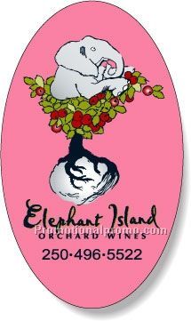 Stock Shape Fluorescent Red Roll Labels - Oval