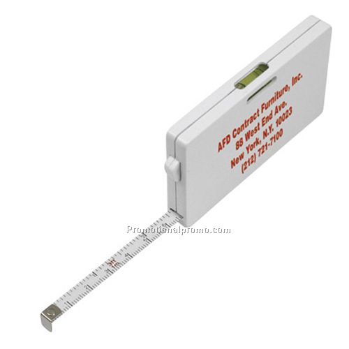 TAPE MEASURE CARD WITH LEVEL INDICATOR
