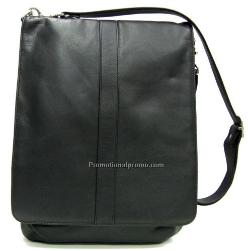 Top Flap / Mesenger Bag / Cell pouch inside bag, adjustable shoulder strap / Stone Wash Cowhide / Black  1. 100% leather construction. Hand crafted lu