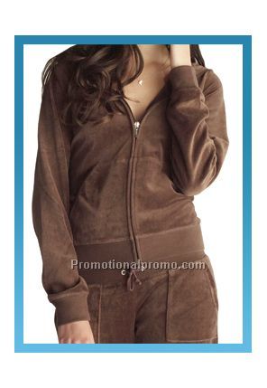 VELOUR HOODED SWEATSHIRT