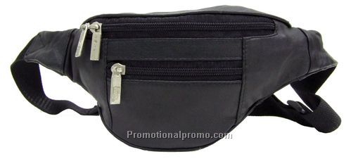 Waist Wallet / 3- Zippers / Lambskin Napa / Black